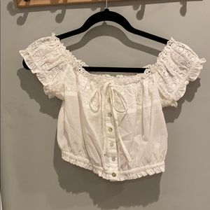 white off the shoulder crop top!